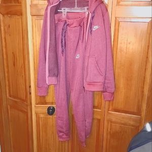 Women's Nike Fleece Zip-up jacket w/ matching fleece joggers